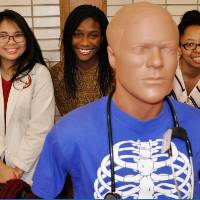 SERVICE LEARNING: Interprofessional Education Certificate students present health career options to at-risk high school students during the Covenant House Academy's Health Career Exploration.